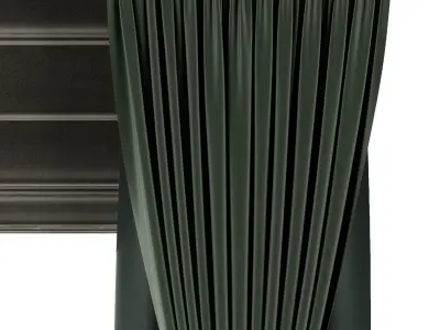 Green Curtains with Roman blinds collections 017 HBH Low-poly 3D model