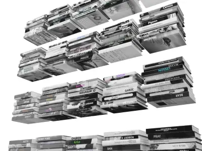 Books 150 pieces 2-5-4 Low-poly 3D model