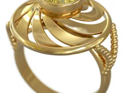 Kirigami Ring 3D Printable Jewelry Model 3D print model