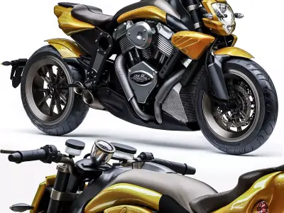 CRS Duu Motorcycles Start at Low-poly 3D model