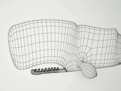 Hand-Carved Sperm Whale 5 3D model