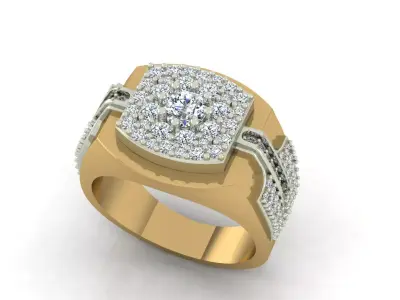 Square Diamond Man Ring 3D print model