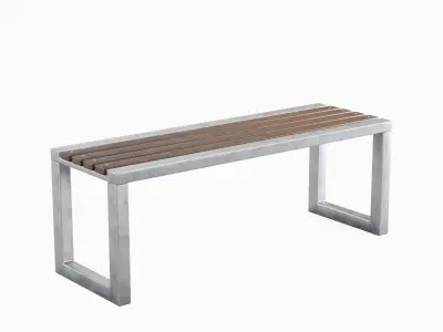 Outdoor Bench V 02 01  Low-poly 3D model