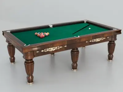 Billiard table with equipment - Snooker Table 3D model