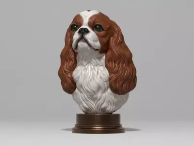 English Toy Spaniel bust 3D print model