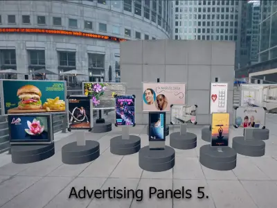 Advertising Panels 5 Low-poly 3D model