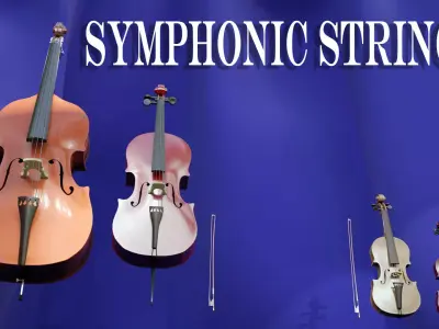 Symphonic Strings SET Violine Viola Cello and Double Bass 3D model