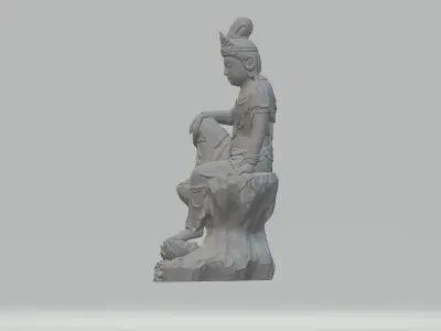 Guanyin Bodhisattva Sitting Statue  3D print model purchase