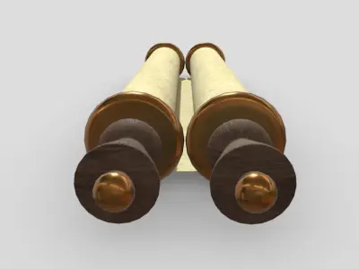 Paper Scroll 2 Closed Low-poly 3D model