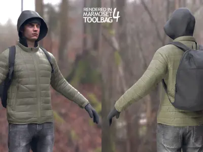 Mens and Womens Winter Outfits - Modular - Rigged 3D Model Collection