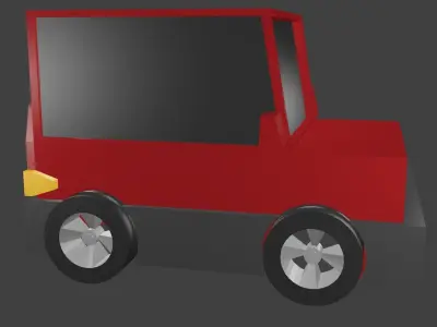 Red car low poly Low-poly 3D model
