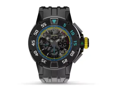 Richard Mille RM 032 Yellow Luxury Watch 3D model