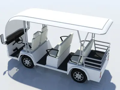 Electric Buggy Golf Cart Utility Low-poly 3D model