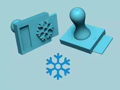 Stamp 25 - Ice Crystal - Fondant Decoration Maker Toy 3D print model