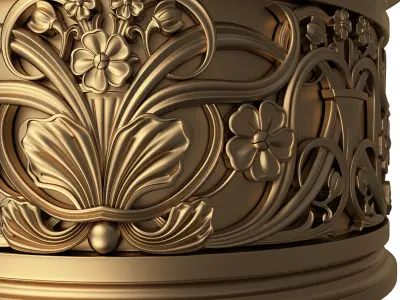 Carved Capital 01203 Low-poly 3D model