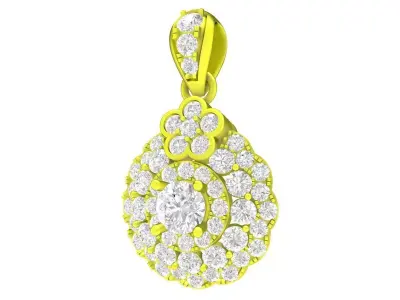 A7656 Luxury Hongkong Diamond Women Pendant 3D print model