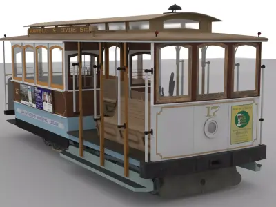 San Francisco Cable Car Low-poly 3D model