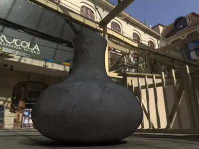 vase-PBR- concrete vase Free 3D model