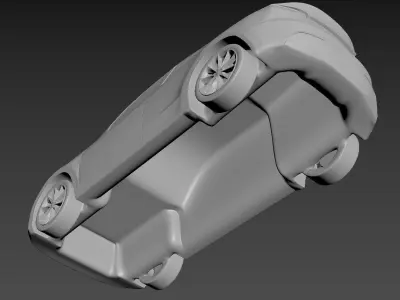 Tesla Model Y 2020 on a small scale 3D print model