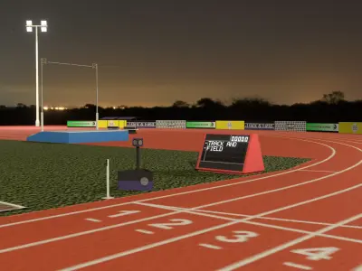 Track and Field Low-poly 3D model