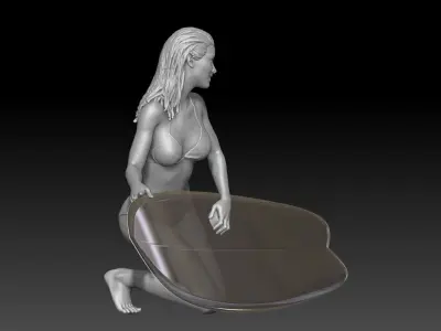 surf girl pose 3 3D print model