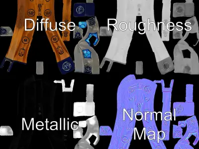 Fantasy Enchanted Axe Model Pack with Engraved Mystical Symbols Low-poly 3D model