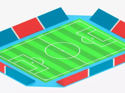 Football  Field Low-poly 3D model