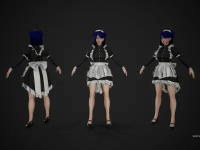 Maid Character Low-poly 3D model