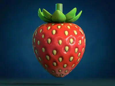 Strawberry Low-poly 3D model