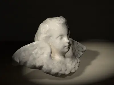 Classic Stone Angel Head Free 3D print model
