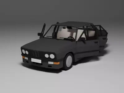 Low Poly 1980s Sport Sedan 3D Model Car01 Low-poly 3D model