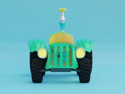 Cartoon Tractor 3D model