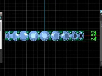 U Shaped Eternity Ring 2 point 8 mm stone size swiss 10 and EU50 3D print model