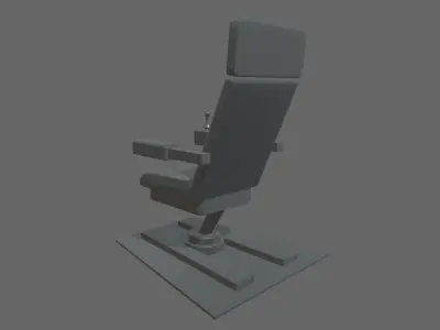 Starship Seat 01 Low-poly 3D model
