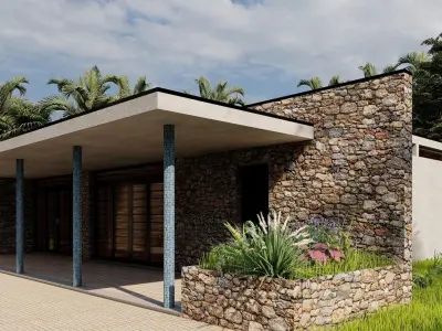 Villa-Casa Scene-Modern Villa 3D model