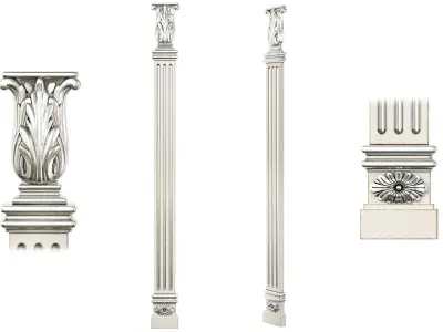 Classic pilaster 05 3D model