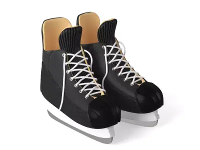 Skates pair of hockey 3D model