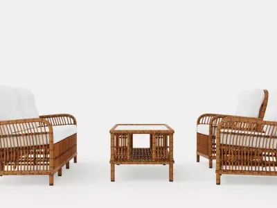 Anemone sofa set Low-poly 3D model