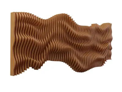Parametric Wavy Wooden Wall Decor - 01 -CNC files for cutting 3D model