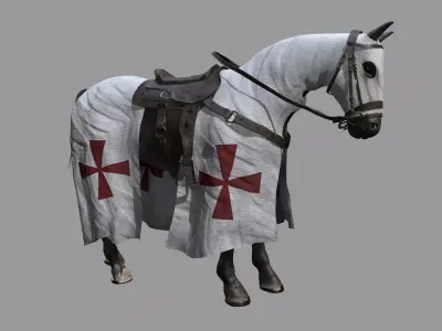 Crusader Horse Low-poly 3D model