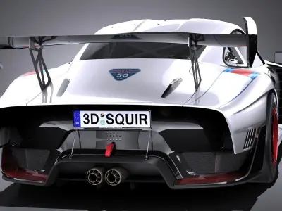 LowPoly Porsche 935 2019 Moby Dick Low-poly 3D model