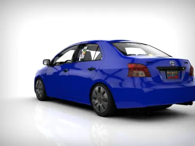 TOYOTA SEDAN BELTA 2008 HQ POLY  3D model