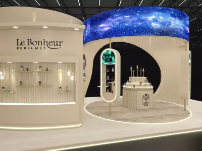 10x6 3 side open Exhibition Stand 3D model 3D model