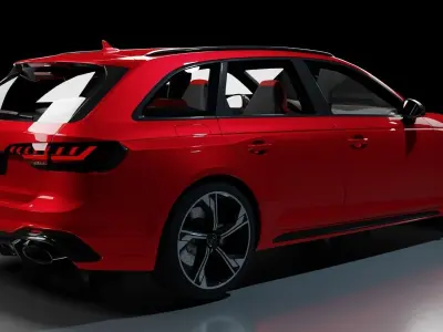 Audi RS4 Avant Low-poly 3D model