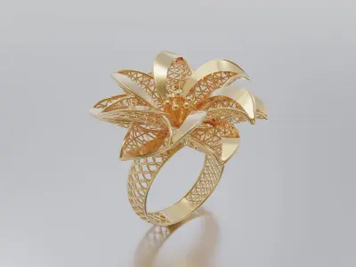 woman ring 3D print model 4