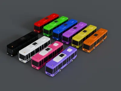 Bus Collection 070546 Low-poly 3D model