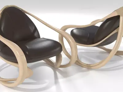 Rocking armchair Move-Lw-Brl 3D model