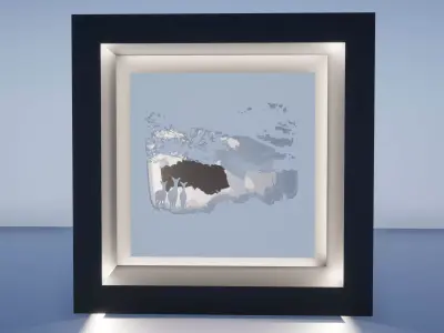 Deer Scene Lit Frame 3D print model
