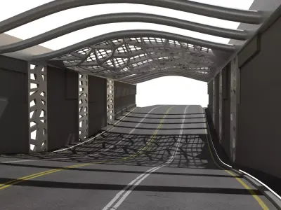 Tunel scene for car rendering 3D model