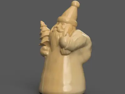 santa clause sculpture for table - desk - tree - keychain 3D print model